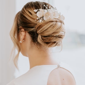 Floral Headband for wedding, Bridal Hair Accessory, Swarovski Flexible Headpiece for bride zdjęcie 2