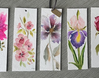 Original handmade (not print) high quality watercolor bookmarks (2 qty. for the price)