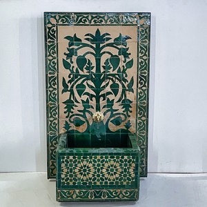 Handcrafted Mosaic Fountain: Andalusian Moroccan Garden Decor