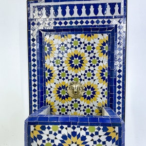 FES Mosaic Fountain for Indoor & Garden Décor - Authentic Heritage, Timeless Beauty, Handcrafted Artisan Craftsmanship