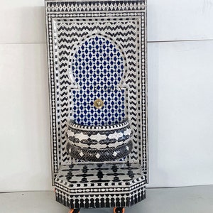Handcrafted Mosaic Fountain: Moroccan Andalusian Heritage Indoor/Outdoor Decor