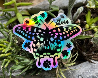Holographic Butterfly Sticker 3x2.5
