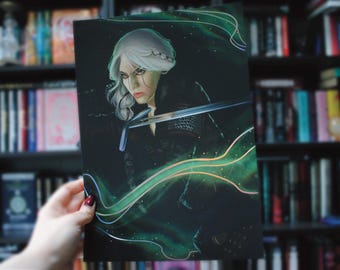 Ciri / The Witcher / Retrato A4 laminado