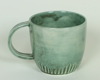 Antiqued teal mug