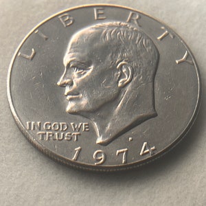 1974 Eisenhower One Dollar D Mint Mark US Coin Old vintage United States