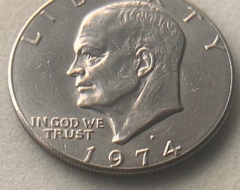 1974 Eisenhower One Dollar D Mint Mark US Coin Old vintage United States