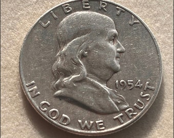 1954 D Franklin- Half Dollar Silver.  Full Bell Line