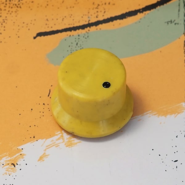 Yellow Knob. Knob for effect pedals, synths, guitar, amps, mixers, modules. Handmade creation from recycled plastic.