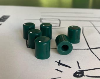 Knoppen van gerecycled plastic (batch van 6): groene T18-as Eurorack-knoppen