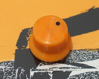 Orange Knob. Knob for effect pedals, synths, guitar, amps, mixers, modules. Handmade creation from recycled plastic.