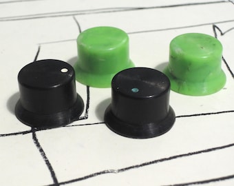 Conjunto de 4 botões de plástico reciclado - Eixo redondo T18, Eurorack, Eletrônica DIY