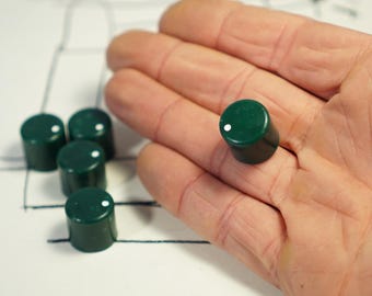 Partij van 5 knoppen voor aangepast elektronisch doe-het-zelfproject / T18 ronde schacht / Groene kleur / Eurorack-knoppen