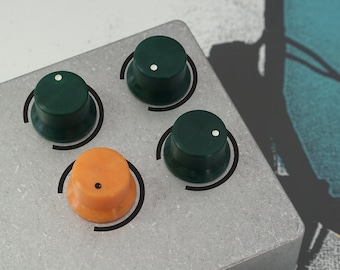 Green Knob made from recycled fishing net. Knob for effect pedals, synths, guitar, amps, mixers, modules. Knob for DIY project.