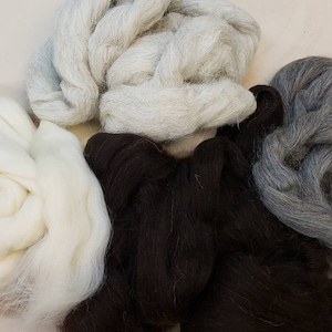 Sampler Breed Roving/Top for Hand Spinning Felting Needle Felting