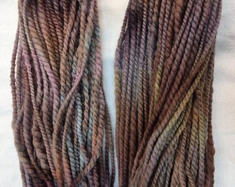 Hand Spun Dyed Wool Yarn for Knitting or Crochet