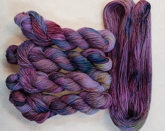 Hand Dyed Sock Sett Weight Yarn for Knitting or Crochet