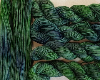 Hand Dyed Sock Sett Weight Yarn for Knitting or Crochet