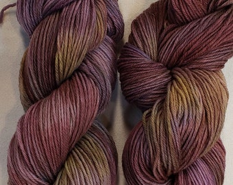 Hand Dyed Worsted Weight Wool Yarn for Knitting or Crochet