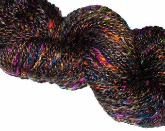 Hand Spun Hand Dyed Wool Silk Yarn for Knitting Yarn