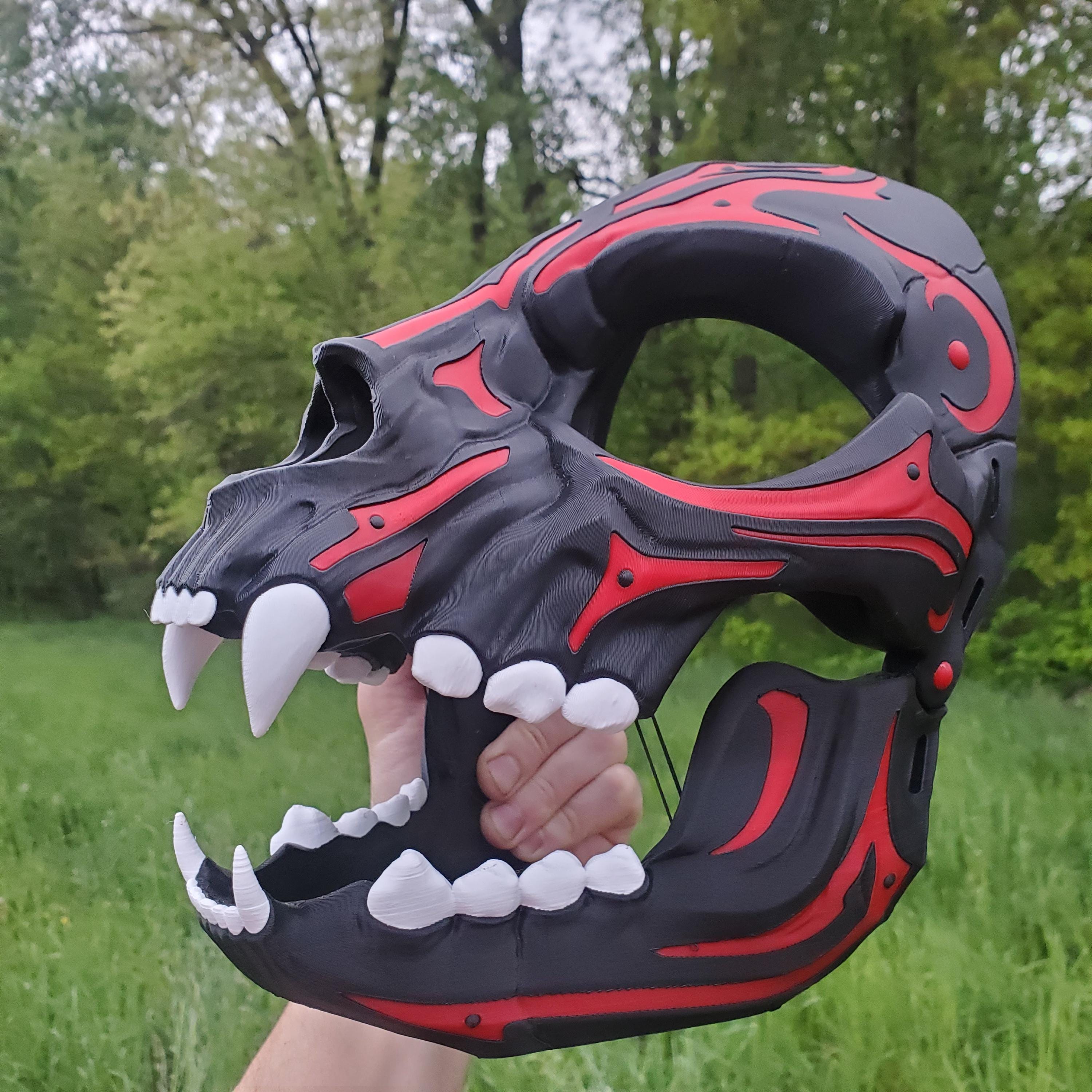 3D Printed Cat Skull Articulating Mask - 4 Options - Etsy