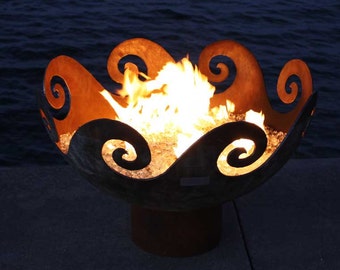 The Waves O' Fire 37 inch Sculptural Firebowl