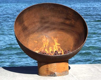 The Meridian 37 inch Modern Steel Firebowl