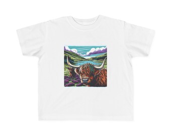 T-shirt en jersey fin Highland Cow Two pour tout-petits