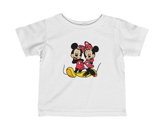 T-shirt en jersey fin Mickey et Minnie pour bébé