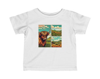 Copie de T-shirt en jersey fin Highland Cow Two pour bébé