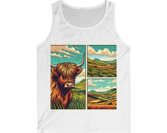 Débardeur souple Highland Cow Comic pour hommes