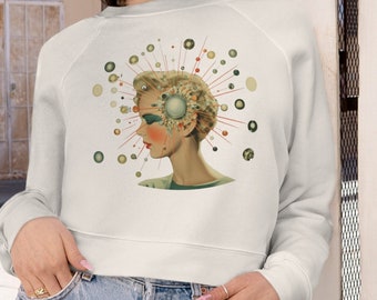 Mind is  Luminous Mirror, Women's Cropped Fleece Pullover, Mindfulness Sweatshirt, Meditation Gift, Spiritualized gift, Inspiring saying