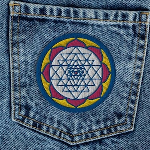 Sri Yantra, Embroidered Patch, Iron On, Hindu Symbol, Limited Edition, Sacred Geometry