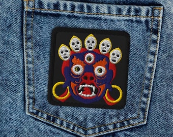 Mahakala Protector, Iron On, Embroidered Patch, Limited Edition, Tibetan Buddhist  Badge, Yogic Gift,