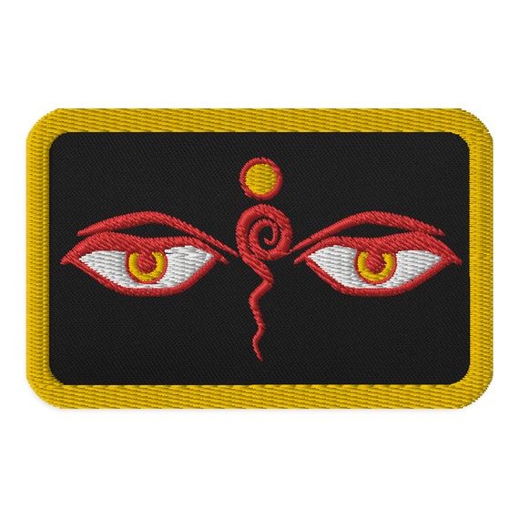 Buddha Eyes Embroidered Patch, Meditative Zen Badge, Limited Edition