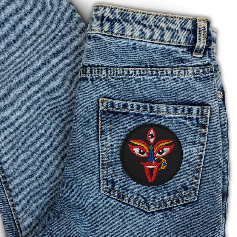 Kali Ma, Iron On Patch, Hindu Buddhist Dakini Goddess, Embroidered Applique Badge image 2