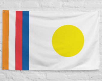 Shambhala Flag: Buddhist Banner, Four Dignities (34.5 x 36 inches)