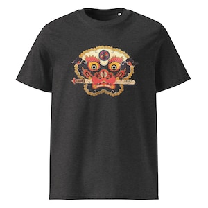 Wrathful Snow Lion Organic T Shirt – Tibetan Buddhist Guardian Tee, Buddhist Sacred Art, Thangka Reproduction