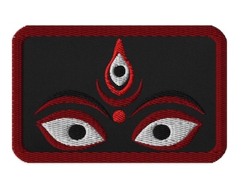 Kali Eyes, Embroidered patch, Hindu Goddess, Symbolic Symbolism, Spiritualized, Gifted, Yoga, Zen, Buddhist, Meditate Badge, Iron On, Sew On