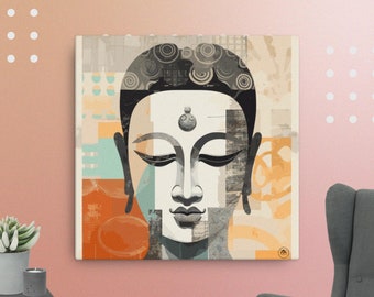 Abstract Buddha Head, Meditation Wall Art, Mindfulness Gift, Meditator Gift, Yoga Graphic Art