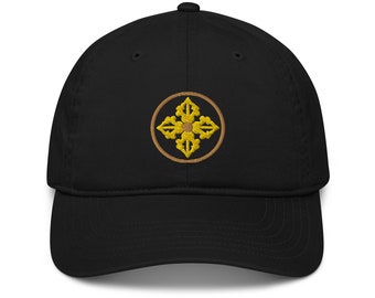 Double Dorje Cap, Vajra Organic Hat, Buddhist Symbol, Tibetan Graphic Cap, Yoga Gift, Meditation Gift