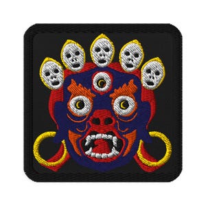 Mahakala-skydd, Stryk-på, Broderad lapp, Begränsad upplaga, Tibetansk buddhistisk märke, Yogisk gåva,