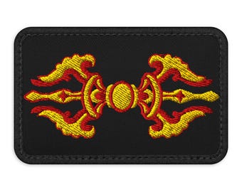 Vajra Dorje Red Gold Embroidered Tactical Patches