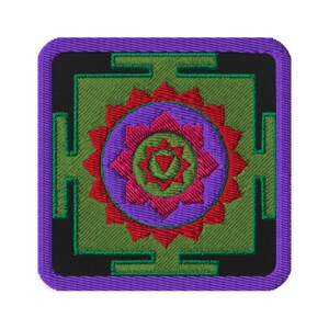Sarasvati Yantra, żelazko, haftowana naszywka, symbol hinduskiej bogini, edycja limitowana