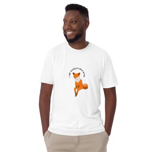 I Am Overstimulated Short-Sleeve Cotton T-Shirt (Funny Fox Design for Neurodivergents)