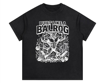 Built Like a Balrog Pump Cover, Fantasy Bodybuilding Shirt, Gothic Fitness, Lord of the Rings Inspired