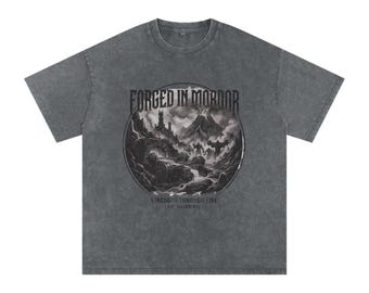 Forged in Mordor Pump Cover | Fantasy Gym Shirt | Oversized Workout Tee | Bodybuilding Apparel | Gothic Fitness Clothing