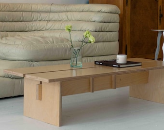 Split Baltic Birch Coffee Table | Modern Japanese Low Table | Chabudai | Japandi