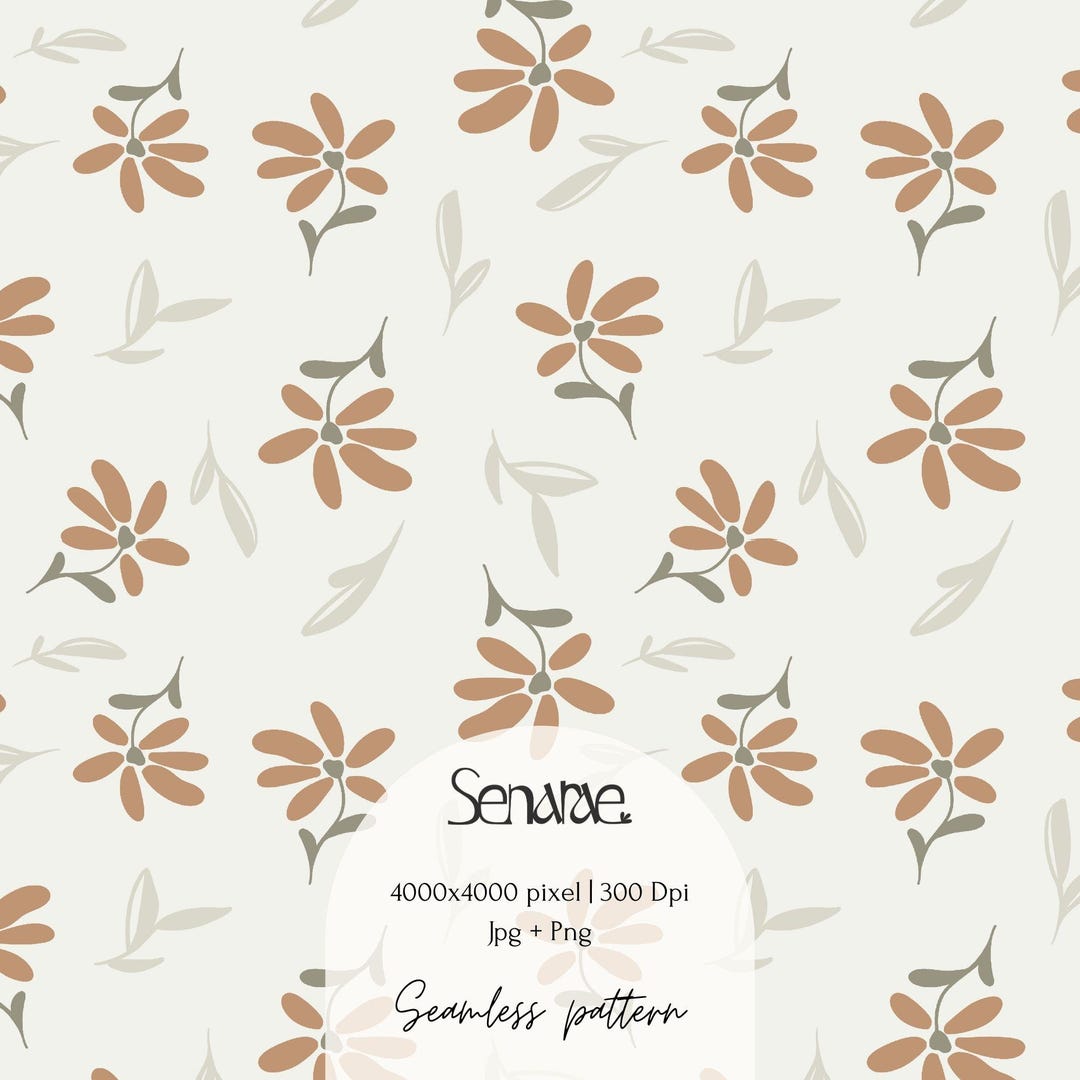 Minimal Soft Floral Seamless Pattern Neutral Botanical Design for ...