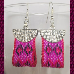 Statement Ribbon Earrings! Unusual Totally Original Design, Statement Earrings, Jacquard Ribbon