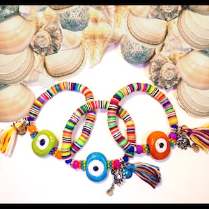 Colorful Evil Eye Talisman Bracelet!